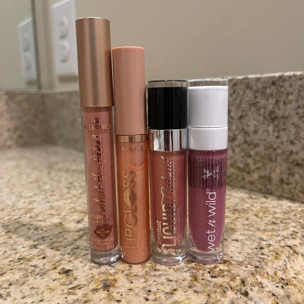 Wet n Wild Essence L.A. Colors Pink Nude Lipgloss Lip Gloss Bundle Lot of 4